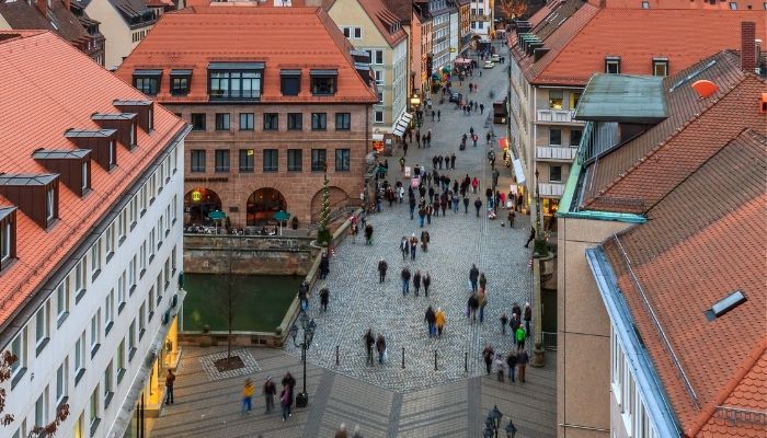 Ruas da cidade Nuremberga Cidade na Alemanha